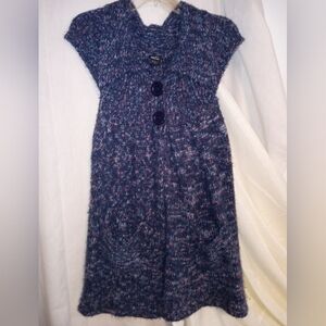 Rue 21 Women's Sleeveless Collared Blue Sweater XL Cute Goth Cottage Core